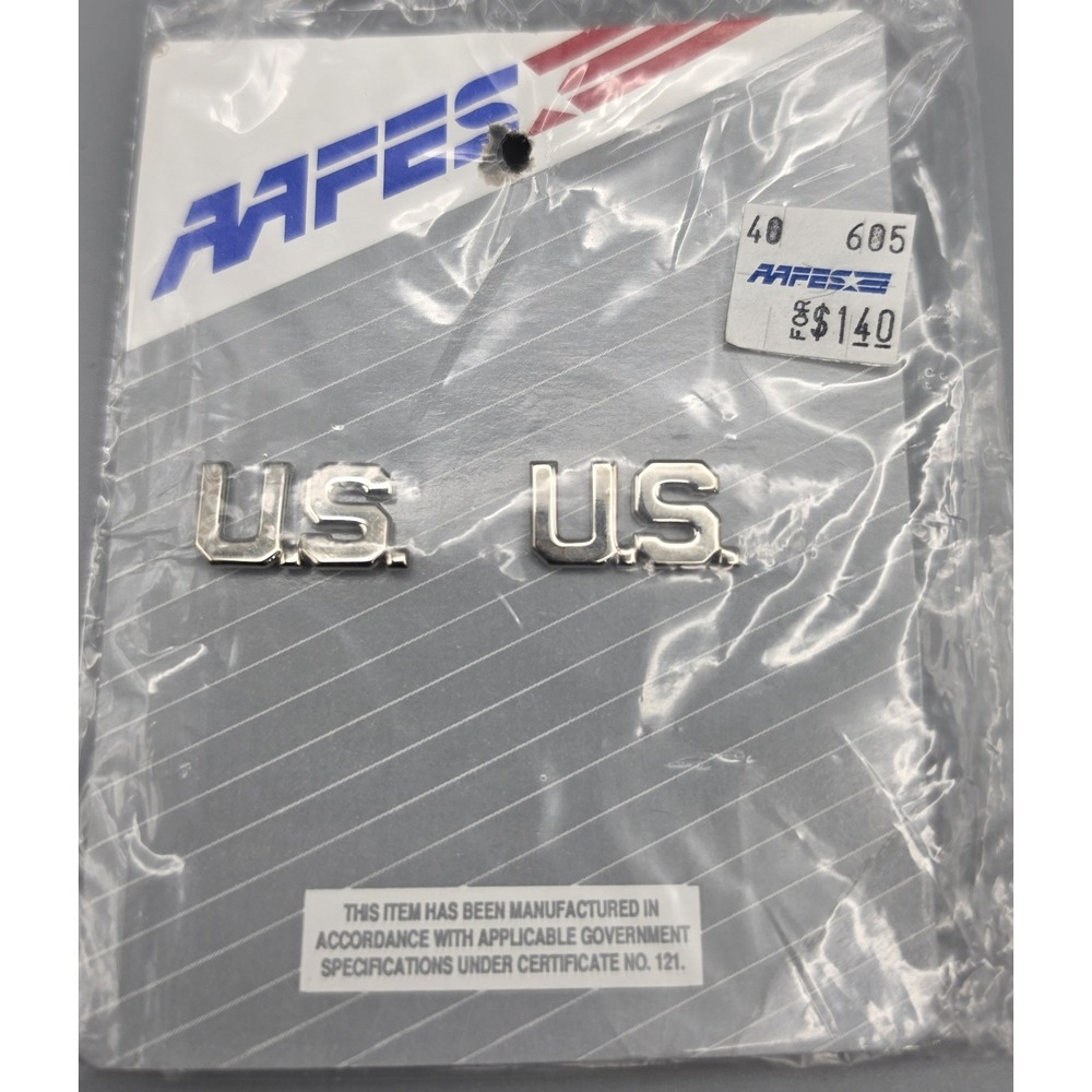 USAF U.S. Lapel Insignia Pair AAFES Air Force Officer Collar Pins NOS